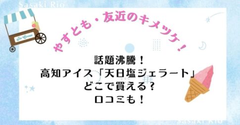 【やすとも・友近のキメツケ！】で話題沸騰！高知アイス「天日塩ジェラート」はどこで買える？口コミも！