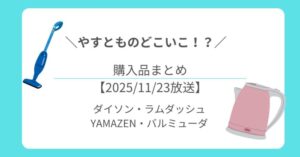 やすとものどこいこ!?紹介アイテムまとめ|ダイソン・ラムダッシュ・YAMAZEN・バルミューダ【2025/11/23放送】