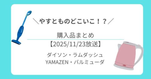 やすとものどこいこ!?紹介アイテムまとめ|ダイソン・ラムダッシュ・YAMAZEN・バルミューダ【2025/11/23放送】