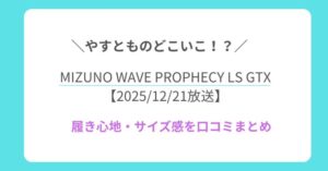 【やすとものどこいこ⁉︎】で紹介｜MIZUNO WAVE PROPHECY LS GTXの履き心地・サイズ感を口コミで解説